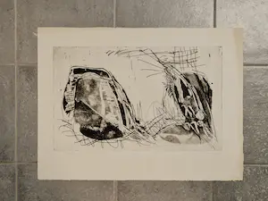 Ernst Vijlbrief - Zeer kleine oplage (7) "vlieg mij naar de maan" Ets/Aquatint - 1963 kopen? Bied vanaf 36!
