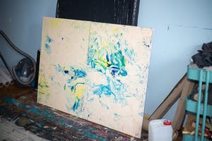 Dominik Smolik - Diptych Naples Yellow Red Light Impasto kopen? Bied vanaf 1!