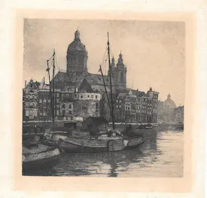 Johannes Graadt van Roggen - stadsgezicht Amsterdam 1906 kopen? Bied vanaf 10!