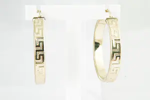 07 -  Elegante set 18 karaats geel-gouden dames "Creolen" met Griekse sleutels kaufen? Bieten Sie von 140!