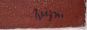 Wijm Bos - Acryl op doek op hardboard, Red line - Ingelijst (Groot) kopen? Bied vanaf 50!