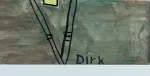Dirk Kooren - Acryl en stift op papier, Stadsgezicht - Ingelijst kopen? Bied vanaf 1!