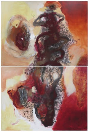 Bert Braam - Acryl op doek, Tweeluik, Zonder titel - Zeer groot! kopen? Bied vanaf 1!