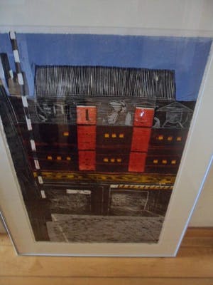 Piet Lont - Houtsnede op Japans papier. Titel. " De Zwijger Amsterdam Oost". kopen? Bied vanaf 40!