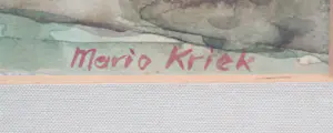 Mario Kriek - AQUAREL 1950s STRAATSCÈNE MARIO KRIEK 1906–1977 INGELIJST GESIGNEERD kopen? Bied vanaf 65!