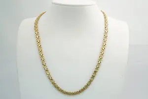 Acheter9- Massief 18Krt geel-gouden "konings" ketting - platte schakel- lang model? Enchérissez de 2540!