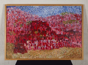 Niet of onleesbaar gesigneerd - Rood - acrylverf op papier kopen? Bied vanaf 10!