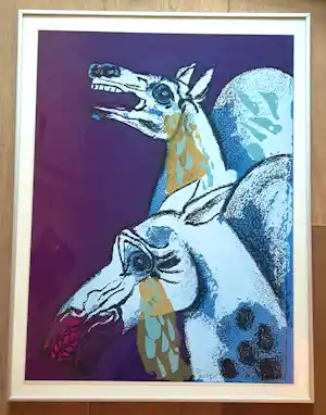 Jan Cox - De wenende paarden - zeefdruk vendu pour 110€ !