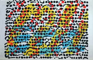 Jef Diederen - Linosnede op Japans papier, Zonder titel verkocht voor € 100!