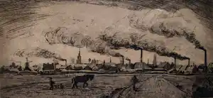 Hendrik de Laat - Gezicht op Tilburg - 1927 vendu pour 72€ !
