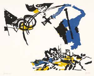 Jef Diederen - Houtdruk, Zonder titel verkocht voor € 35!