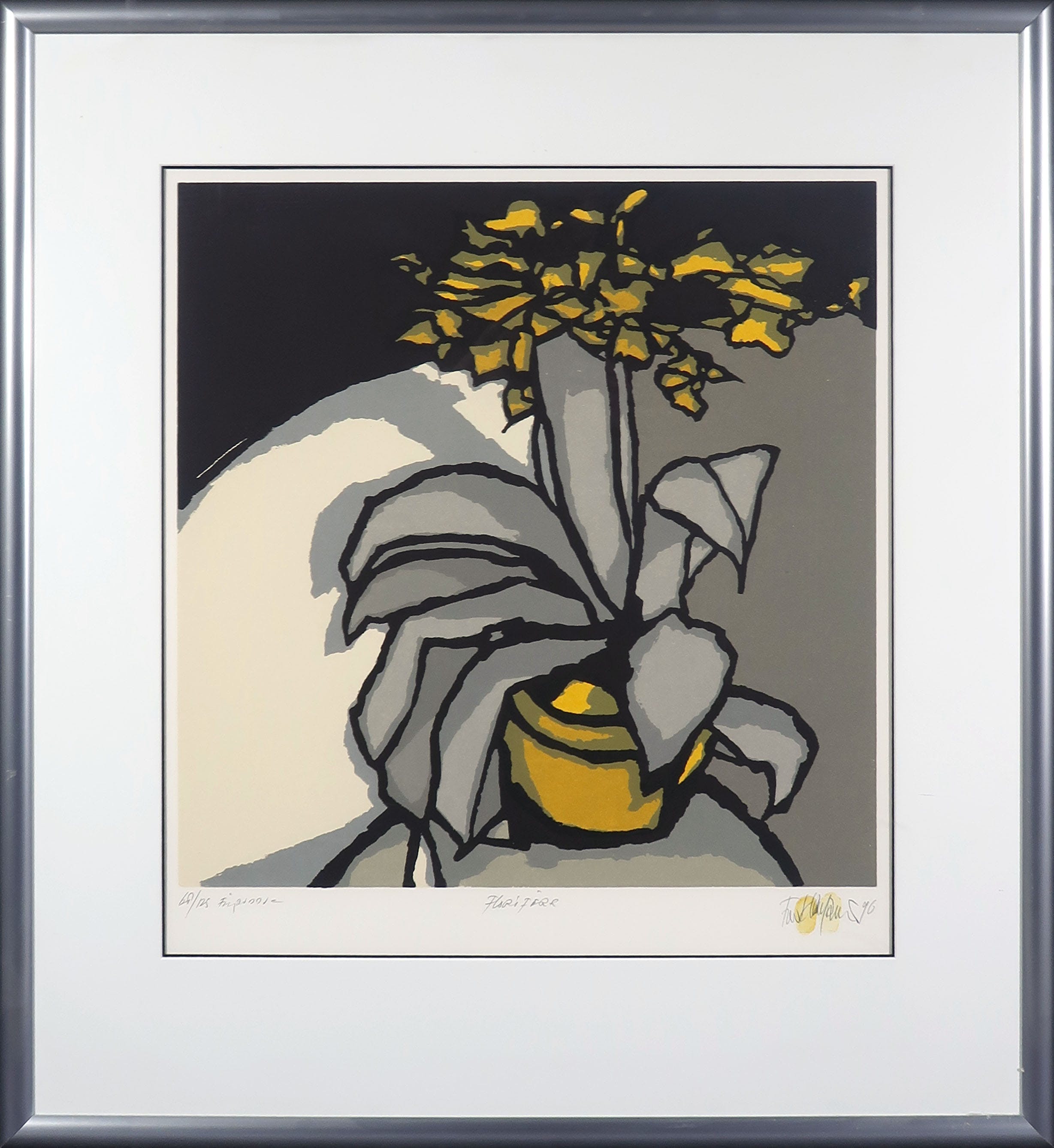 Fon Klement - Boardsnede, Flori fire - Ingelijst verkocht voor € 90!