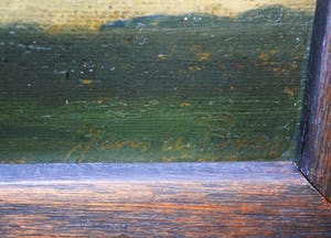 Jan de Boer - Boerderijen in de avond (Zaanstreek) - olieverf kopen? Bied vanaf 45!