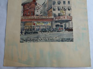 Niet of onleesbaar gesigneerd - Aquarel , “Moulin Rouge in Parijs” – gesigneerd - 1930 kopen? Bied vanaf 10!