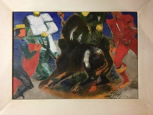 Emile Salkin - Olieverf, stierengevecht kopen? Bied vanaf 190!