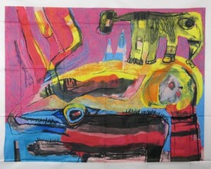 Geert Vrijdag - + Lotti van der Gaag, Lot van twee zeefdrukken op katoenzijde kopen? Bied vanaf 50!