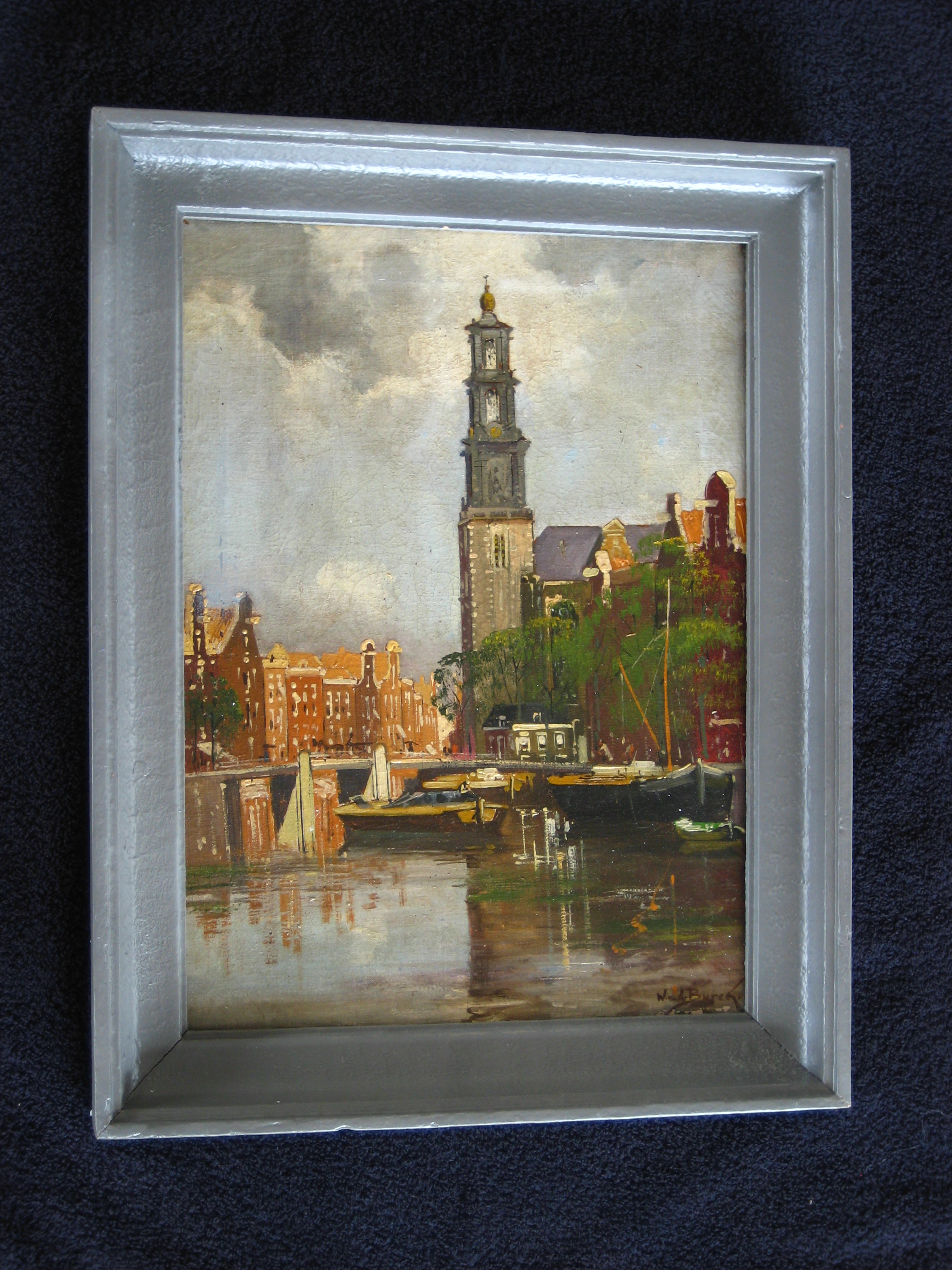 Niet of onleesbaar gesigneerd - Westertoren Amsterdam. verkocht voor € 1!