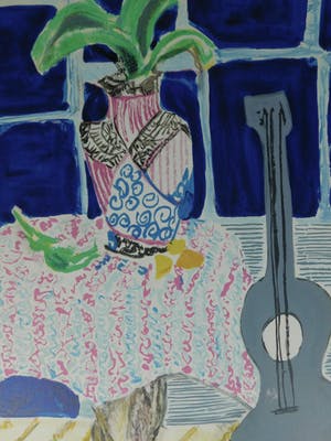 Wendy Chazin - Composition with Guitar and Vase kopen? Bied vanaf 30!
