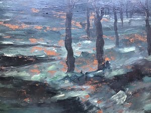 Pie Wilhelmus - Bos in winterschemering. kopen? Bied vanaf 1!