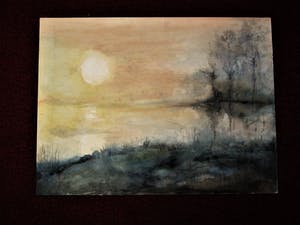 Karel Gomes - Bijzondere impressionistische Gouache van Monumentaal Beeldhouwer - gesign kopen? Bied vanaf 10!