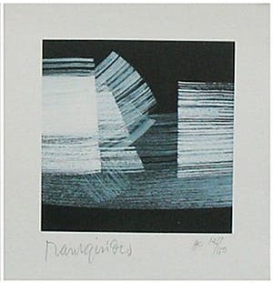 Raul Isidro - Twee handgesigneerde lithografien: Abstracte Composities I en II kopen? Bied vanaf 14!