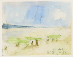 Theo Swagemakers - Aquarel, Havengezicht - Ingelijst kopen? Bied vanaf 50!