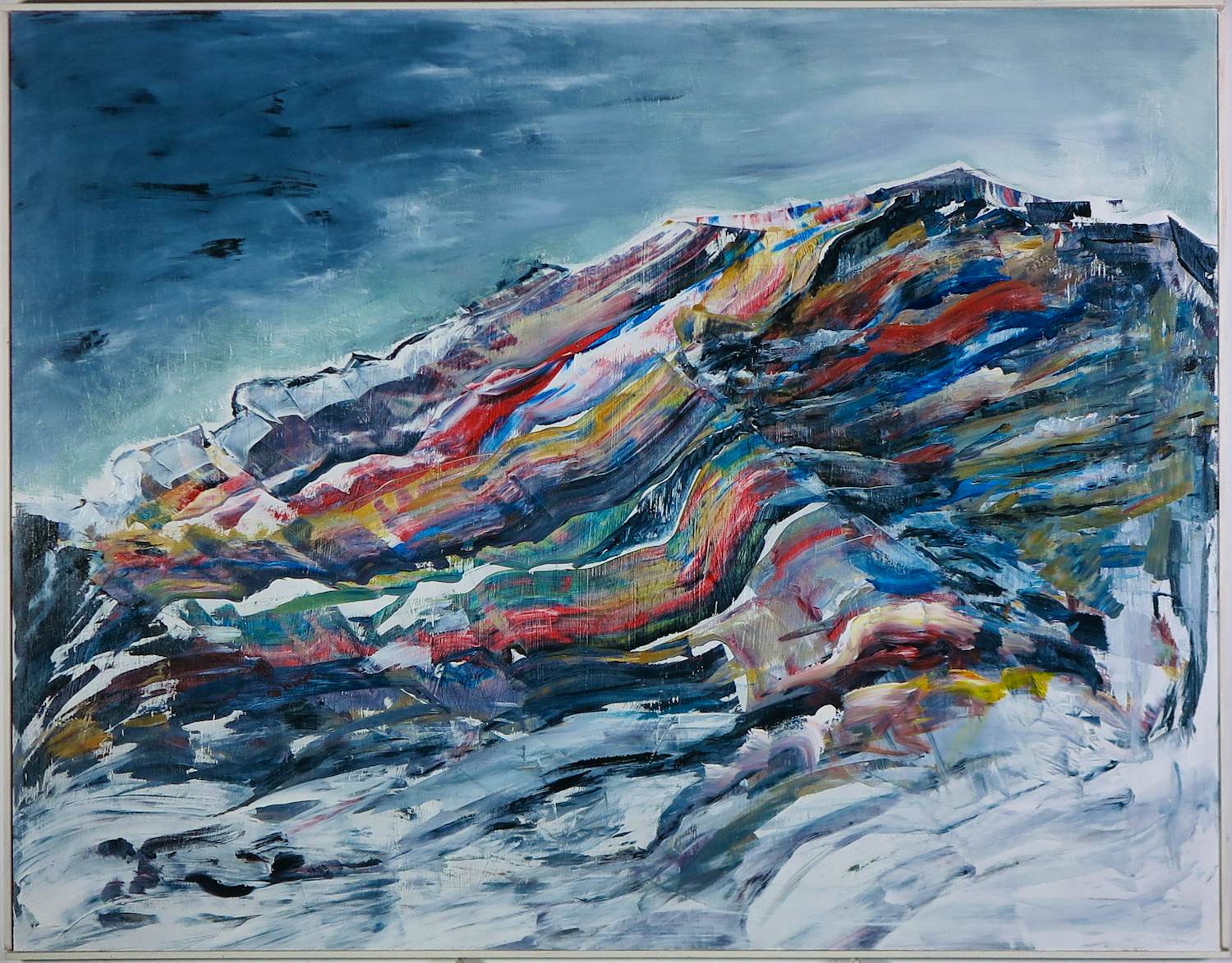 Sophie Mellema - Acryl op paneel, Gebergte - Ingelijst (Zeer groot) kopen? Bied vanaf 150!