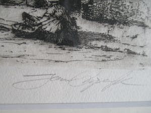 Niet of onleesbaar gesigneerd - Ingelijste ets Delft, gesigneerd kopen? Bied vanaf 1!