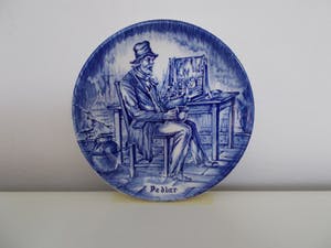 Wedgwood - Set van 6 bordjes (Flow Blue Small Tradesman). kopen? Bied vanaf 10!