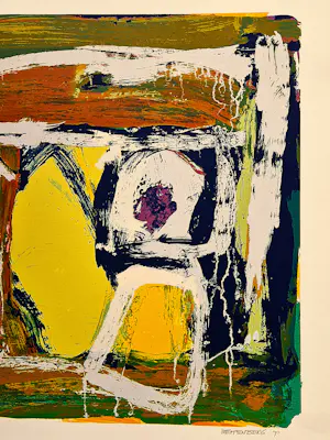 Siebrand Weitenberg - Grote in 1990 gemaakte abstracte zeefdruk - zonder titel - bep. oplage kopen? Bied vanaf 37!