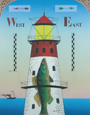 Helmut Böhm - Ets, West East- Ingelijst kopen? Bied vanaf 40!