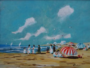 Henk Poeder - Scheveningen strand gezicht kopen? Bied vanaf 100!