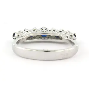 18k wit gouden ring bezet met saffier en briljant geslepen diamant tot. 0.30ct kopen? Bied vanaf 600!