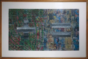 Herman Geerdink - Gemengde techniek op papier, Zonder titel - Ingelijst (Groot) kopen? Bied vanaf 50!