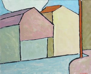 Paul Overhaus - Olieverf op board, Ardens dorp I - Ingelijst kopen? Bied vanaf 60!