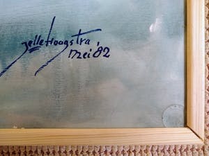 Jelle Hoogstra - Boerderijen in onstuimig herfstlandschap / groot werk kopen? Bied vanaf 1!