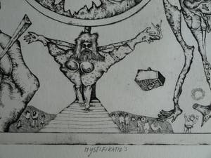 Ab Steenvoorden - Ets , Mystifikaties – Surrealistische voorstelling, 1972 - 28½ x 22 cm kopen? Bied vanaf 1!