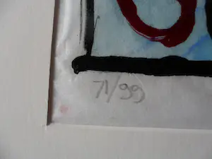 Onno de Graaf - Zeefdruk op Japans papier. titel, " Vuurpot". kopen? Bied vanaf 15!
