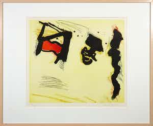 Ger Lataster - Ets en aquatint, Z.T. Abstracte compositie - Ingelijst verkocht voor € 50!