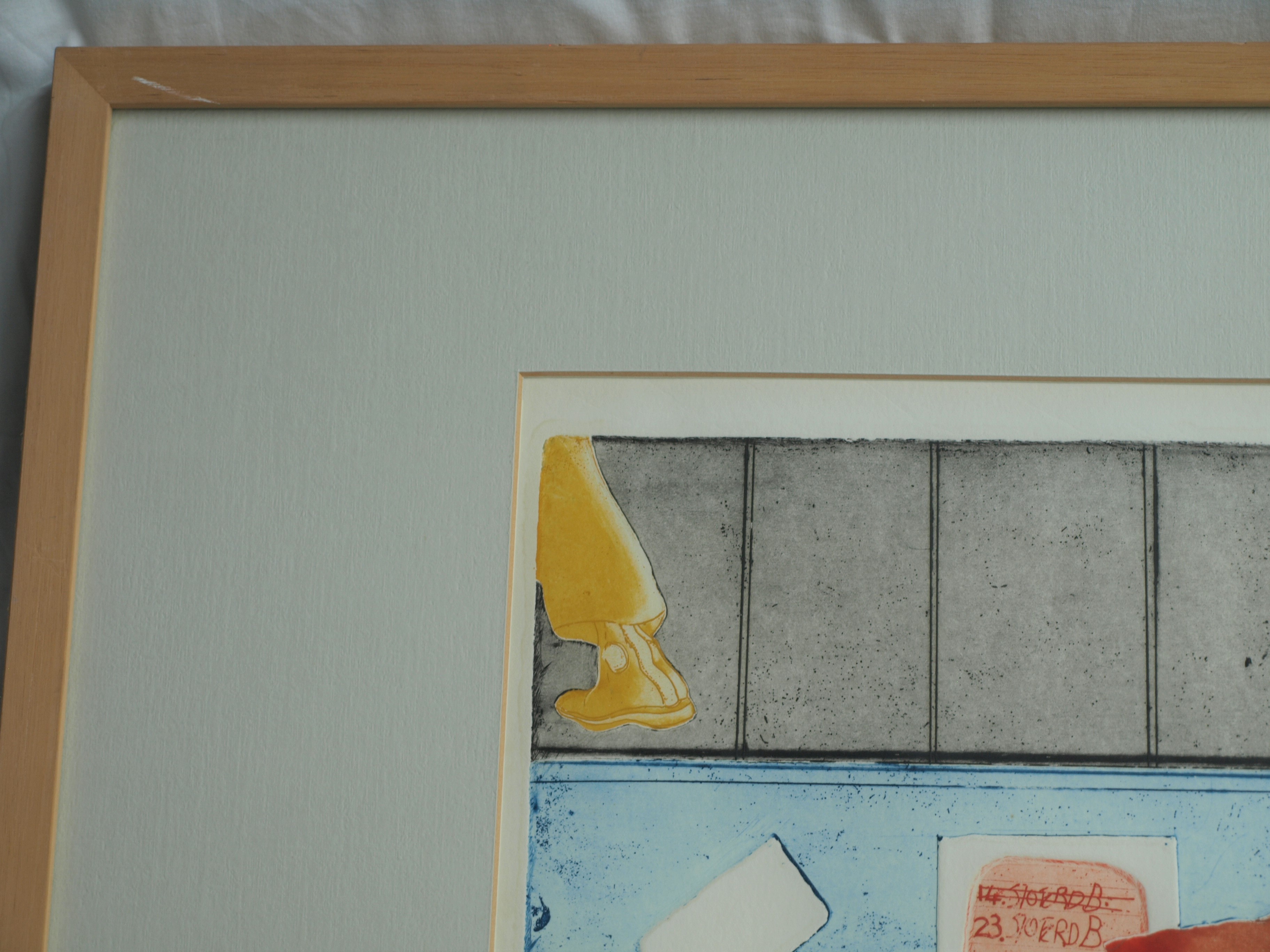 Sjoerd Bakker - Ets en aquatint , Veranderen van een afspraak – gesigneerd & ingelijst - 1972  kopen? Bied vanaf 1!