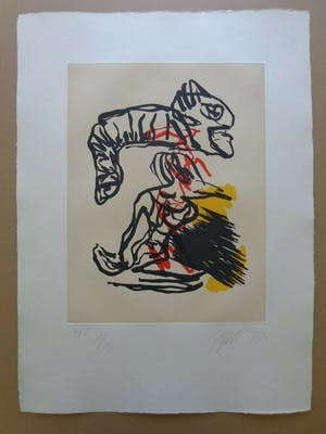 Karel Appel - LOS PAJAROS / AQUATINT-KLEURETS / EAU-FORTE COLORE / 76x56cm / SIG kopen? Bied vanaf 535!