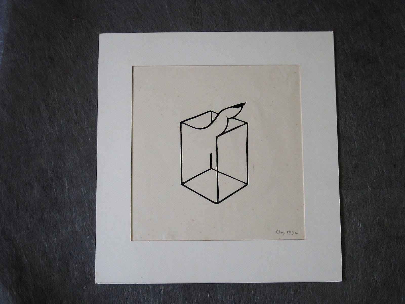 Tjeng Sit Oey - gesigneerde Inkt op papier 1972 "DamesVinger" DADA kopen? Bied vanaf 1!