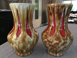 Vallauris Keramiek - Paul BAUDIN - Vintage - 2 Vazen en fruitschaal kopen? Bied vanaf 20!