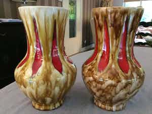 Vallauris Keramiek - Paul BAUDIN - Vintage - 2 Vazen en fruitschaal verkocht voor € 20!