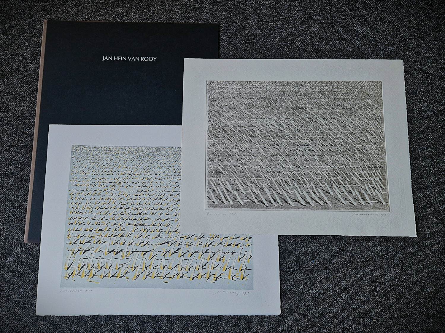 Jan Hein van Rooy - fraai portfolio met 2 Litho's "Westakker" en "Oostakker" - gesigneerd kopen? Bied vanaf 54!