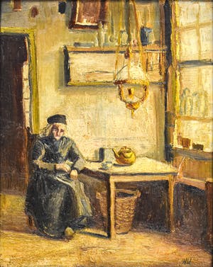 Harry Wich - Boerenvrouw in interieur kopen? Bied vanaf 50!