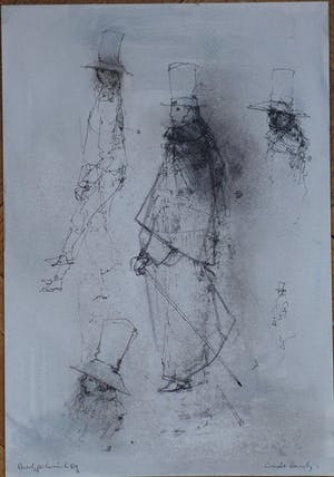 Dirkje Kuik - tekening, titel Oude Dandy's kopen? Bied vanaf 225!