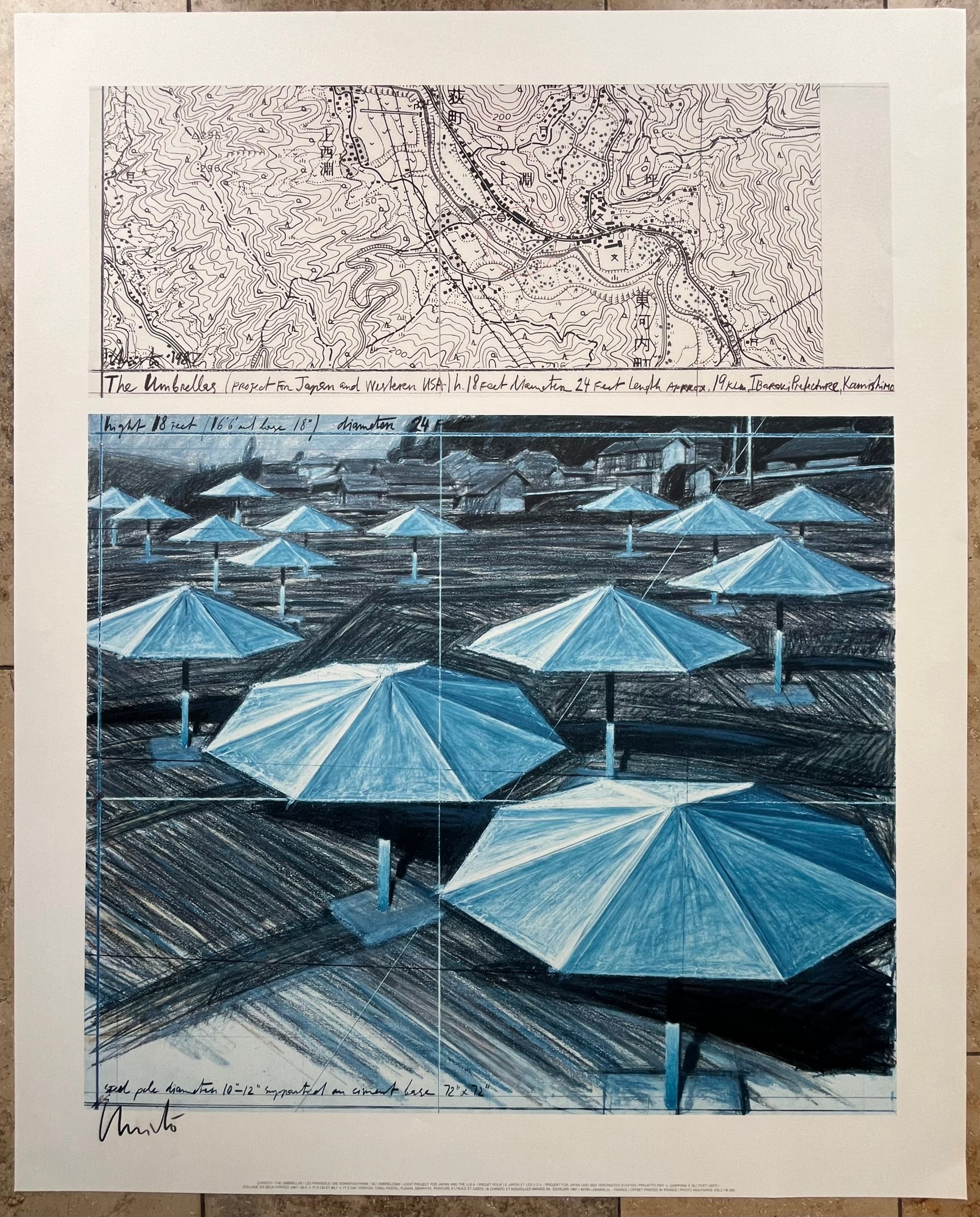 Christo - 'THE UMBRELLAS - 1987 - Gesigneerd - Groot werk kaufen? Bieten Sie von 265!