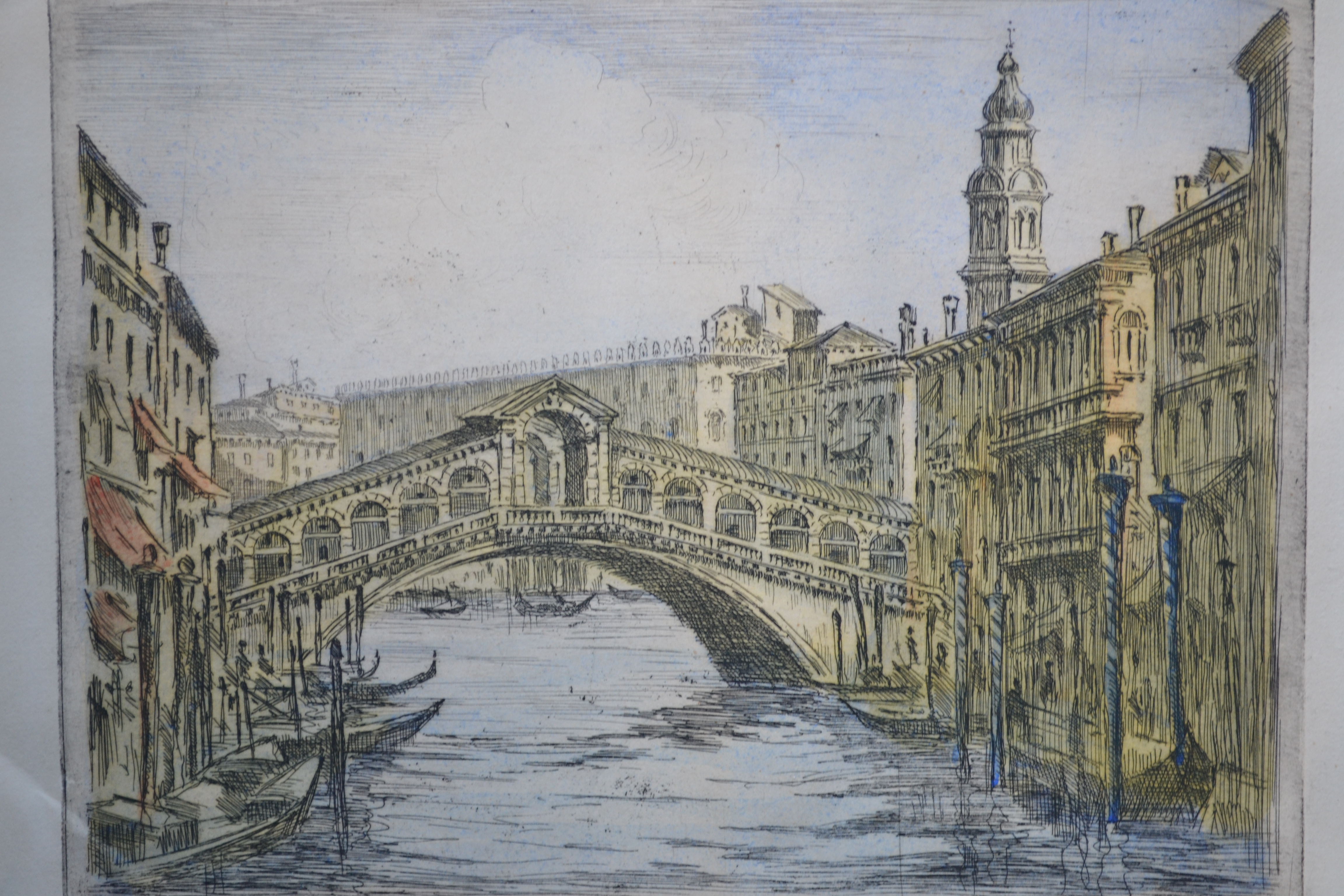 Giovanni Giuliani - 2 etsen - San Marco plein en Rialto brug - handgesigneerd kopen? Bied vanaf 1!