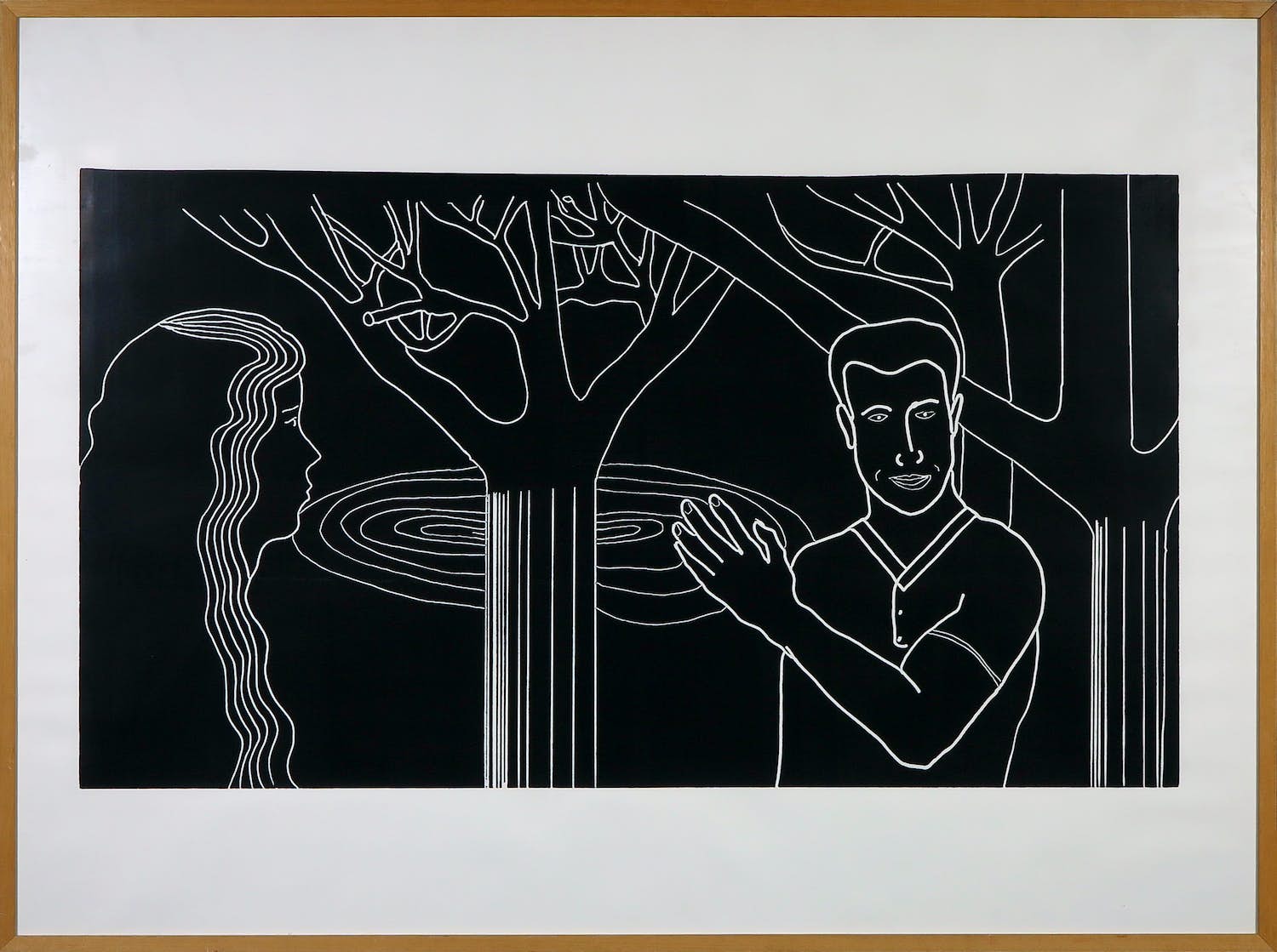 Grootendorst & Van den Berg - Linosnede, Vrouw Boom Man - Ingelijst (Groot) verkocht voor € 1!